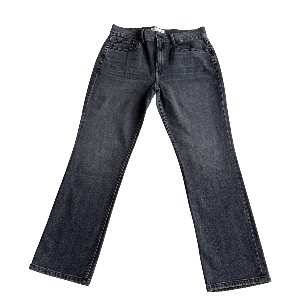 Lafayette 148 Reeve USA Made Washed Grey High Rise Straight Leg Jeans 30 waist